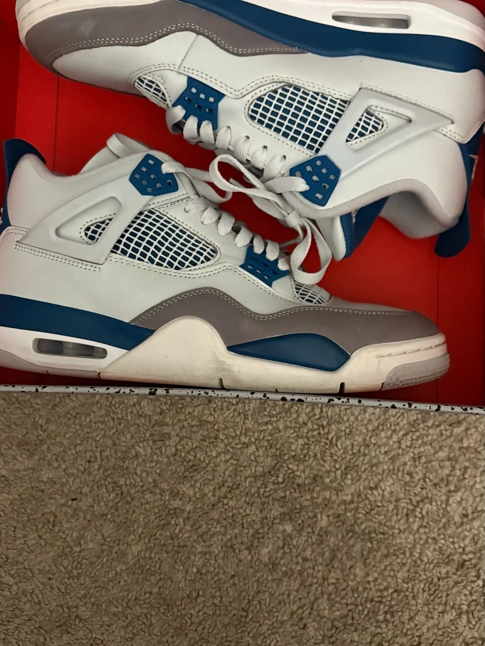 Jordan Sneakers White and Gray with Blue Accents